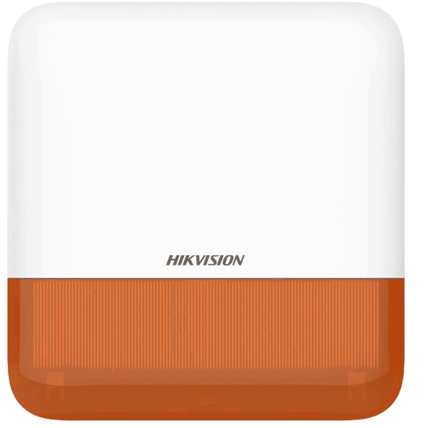 Hikvision DS-PS1-E-WE Sirena inalámbrica para exteriores con luz de flash Naranja